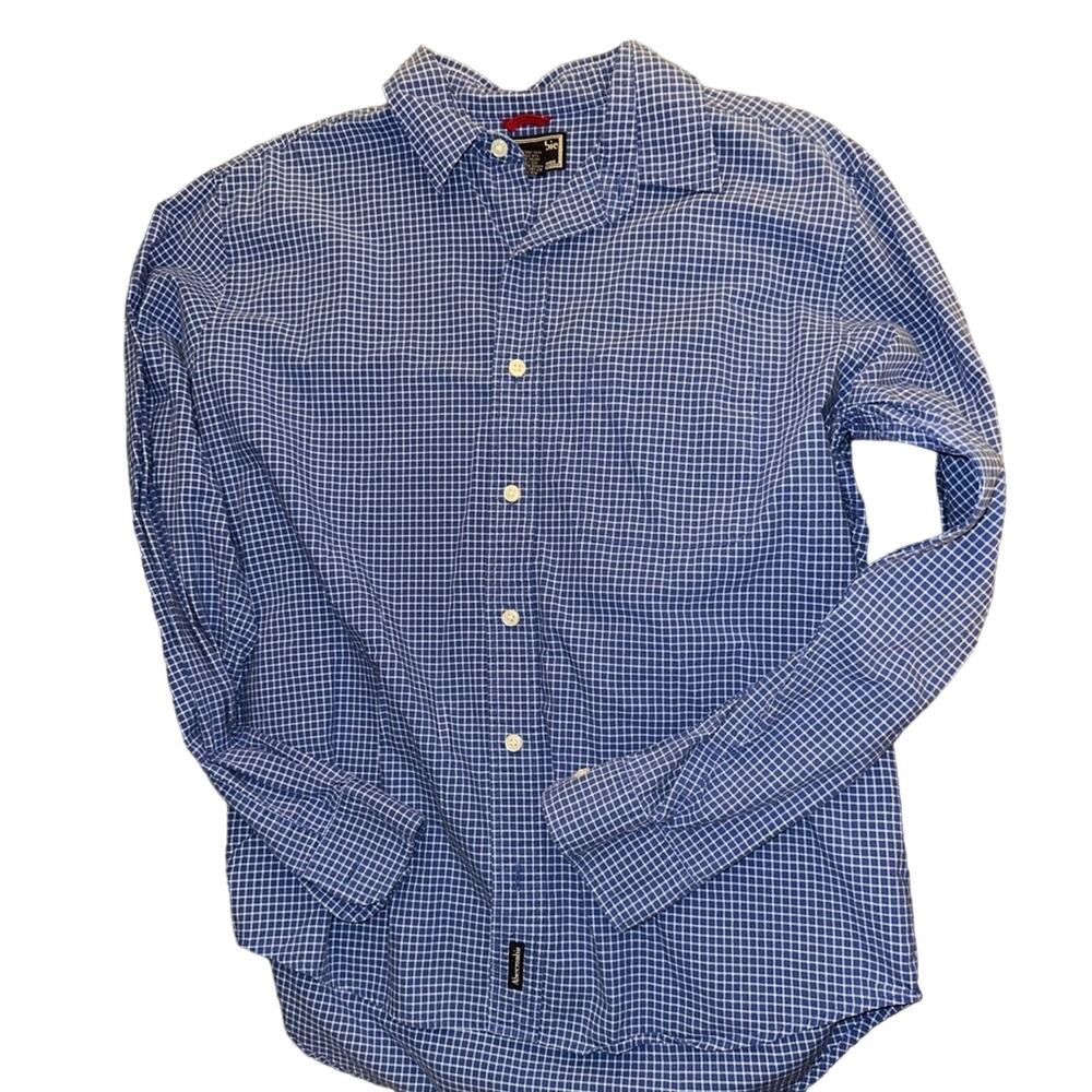 Abercrombie & Fitch Blue and White Button Down Men's Size Medium
